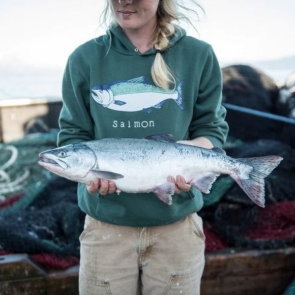 ♡Looking for Salmon Sisters sweatshirt green♡ - Picture 1 of 3
